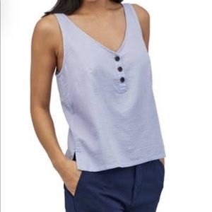 Patagonia Women’s Pale Purple Organic Cotton Sleeveless Button Shirt, Size: Med